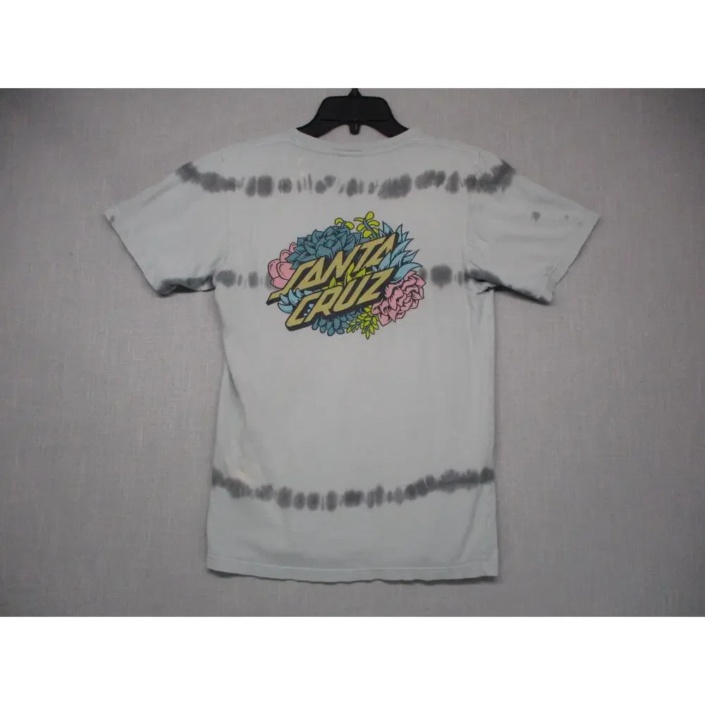 Santa Cruz Multicolor Retro Skate Graphic Tie Dye T Shirt Junior Size - Picture 8 of 9